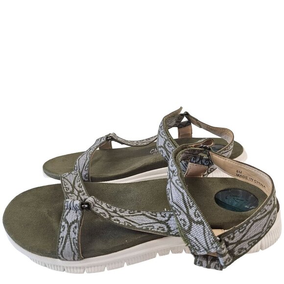 Cheeks Fit Body By Tony Little Women’s Sandals 8M Green & Gray Geometric - Picture 4 of 12